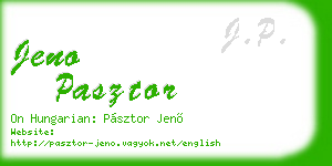 jeno pasztor business card